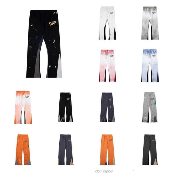 

low discount pants galleryes dept sweatpants speckled letter print women's trousers couple loose versatile casual pant straight, Black