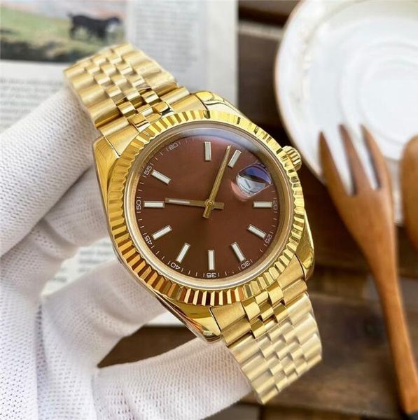 

wholesale mens watch watches automatic men wristwatches 41mm-05, Slivery;brown