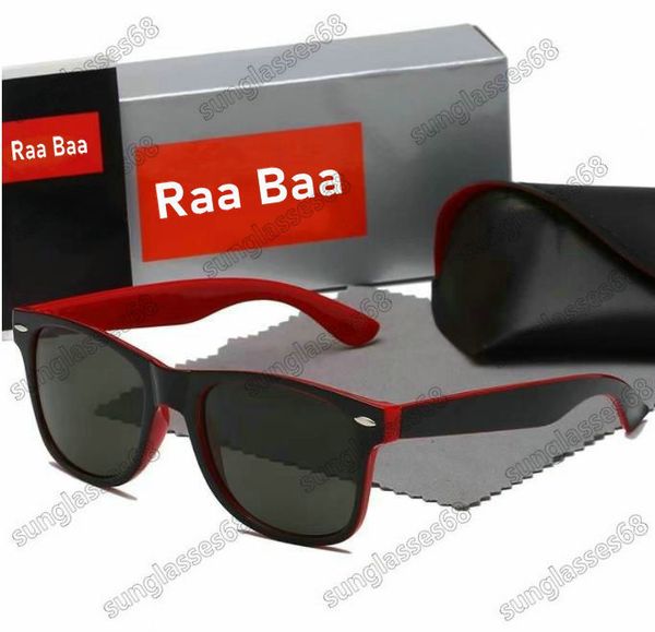 

classic brand raa baa wayfarer luxury square sunglasses men women acetate frame with ray green lenses sun glasses for male uv400 18 color 21, White;black