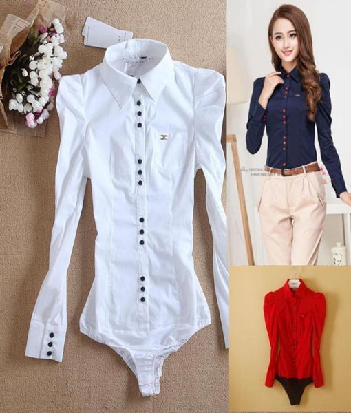 

new arrival women039s turndown collar full sleeve button panelled office blouses ladies bodysuit white blusas shirts 5437627923