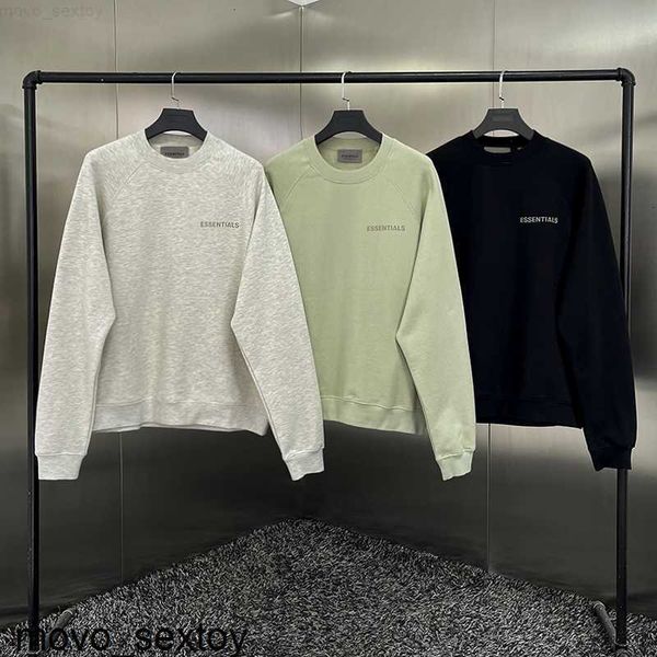 

hoodie sweatshirt fw22 men's eentials trip sweatshirts fashion flocking letter hip hop loose oversized 100% cotton pullover, Black