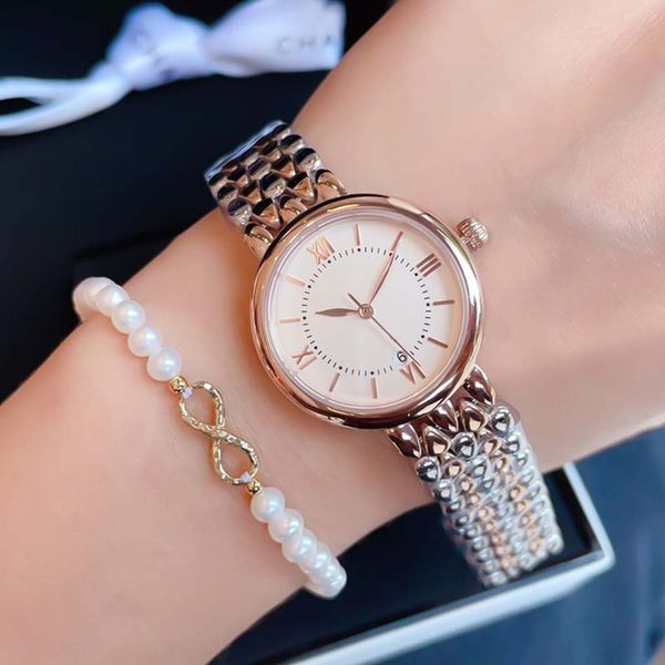 

women watch quartz watch functions 28mm silver wristband waterproof all stainless steel wristband fashion wristwatch 3 style watch omeg watc, Slivery;brown