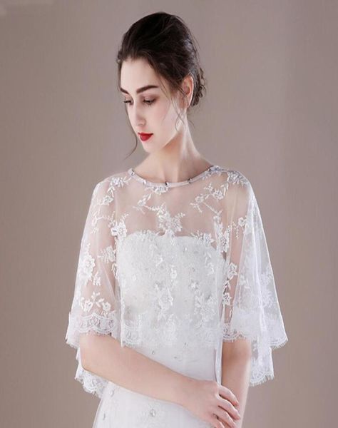 

new vintage lace applique bridal jacket for brides wedding wraps2725384, White