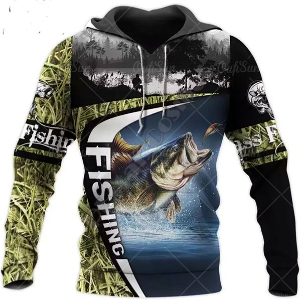 

men s hoodies sweatshirts 3d fishing printed hoodie loose designer sweatshirt spring autumn oversized harajuku y2k clothes long sleeve pullo, Black