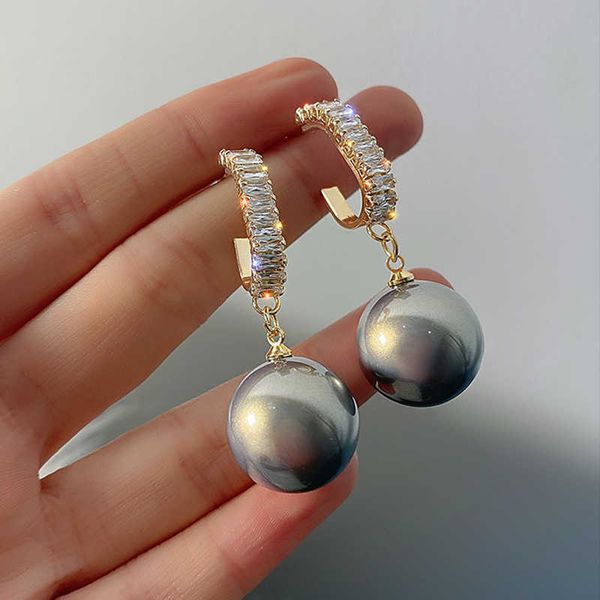 

charm new fashion white pearl earrings for women shiny crystal earrings wedding party engagement jewelry r230804, Golden