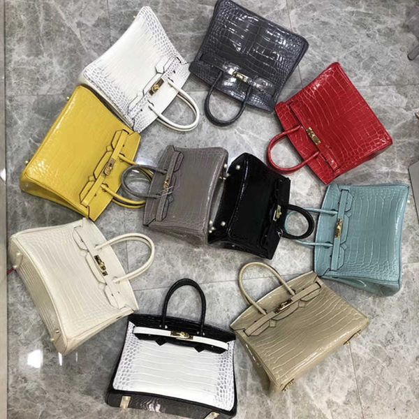 

luxury h ermes brikis's handbags for women crocodile bag cowhide women's 2023 new fashion large commuting versatile handbag with r