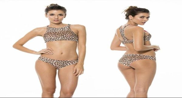

open back leopard print briefs twopiece bikini split swimsuit2535507, White;black