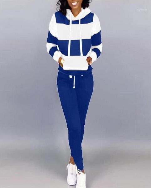 

plus size women clothing two piece set stripe hoodies and long pants casual sweatsuits for women tracksuit joggers clothing16580918, Gray