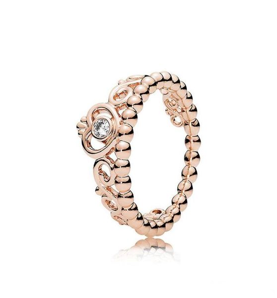 

925 sterling silver my princess stackable ring set original box for women wedding cz diamond crown 18k rose gold206u6132646, Slivery;golden
