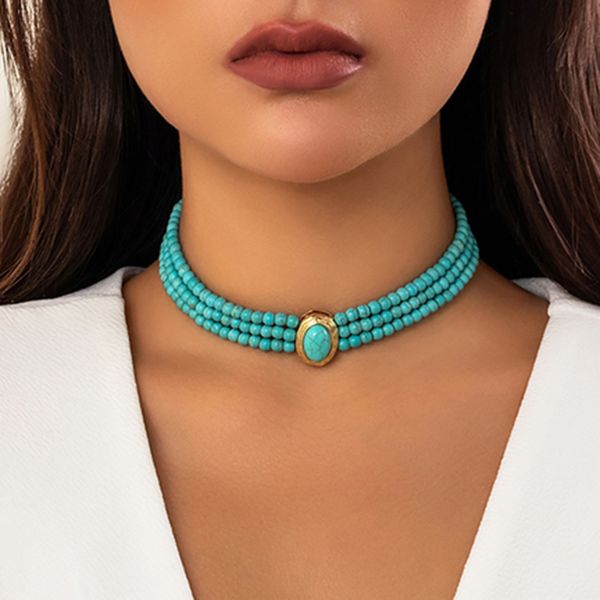 

elegant layered imitation pearl beads short choker necklace for women trendy ladies beaded chains collar on neck fashion jewelry, Golden;silver