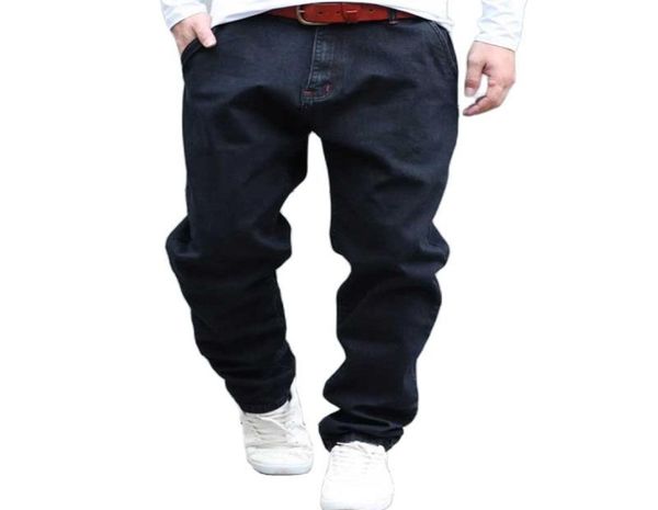 

fashion harem men casual denim loose baggy hip hop joggers jeans pants black trousers man clothes7987587, Blue