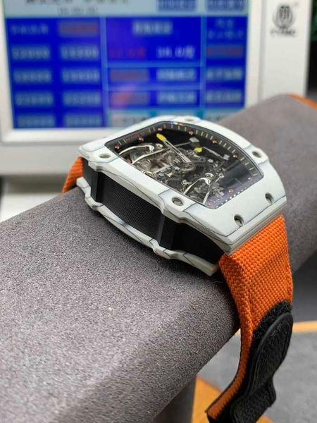 

rm27-02 active tourbillon watches bbr factory high-end quality mechanical uhr ntpt all carbon fiber case montre richar luxe haj6, Slivery;brown