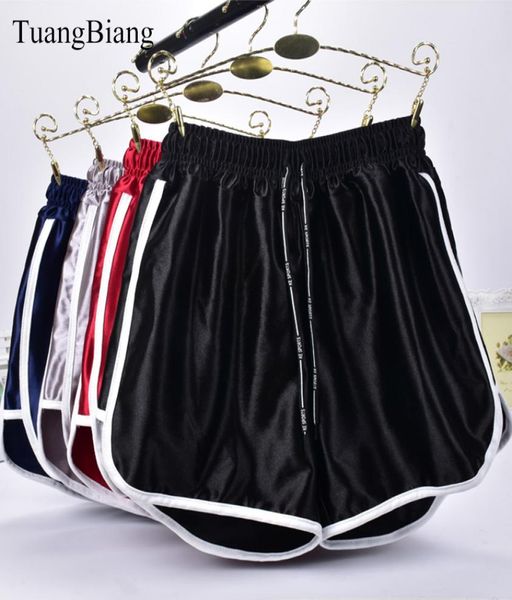 

jogger striped sport workout shorts ladies loose lace up womens elastic waist shorts summer spring patchwork gym athletic shorts y1637576, White;black