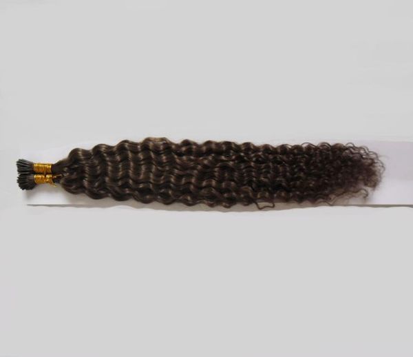 

1gpc 16quot 20quot 24quot pre bonded hair extensions i tip kinky curly fusion hair i tip stick keratin double drawn remy ha7366332, Black