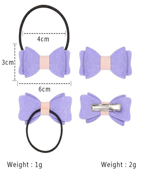 

2 pcs baby girl infant hair accessory newborn clip headwear princess cute hairpin gift lovely toddler children bow bowknot rope6716720285, Slivery;white