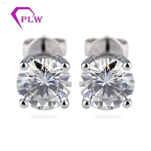 

provence woman synthetic moissanite diamond setting 14k white gold studs, Golden