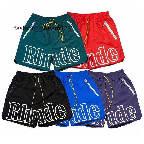 

rhude shorts mens designer short men sets tracksuit pants loose and comfortable fashion be popular 2023 new style s m  xi polyester loose, Black