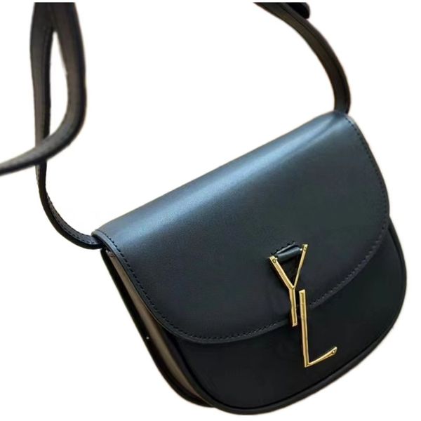 

2023 yl small saddle bag gold logo full package cowhide material classic elegant cosmetic bag genuine leather fashion designer messenger bag