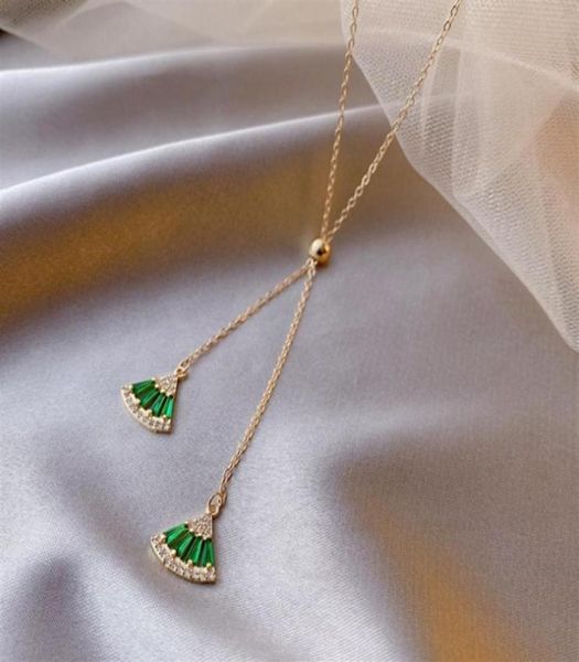 

uilz niche personality design green fashion pendant clavicle chain wild temperament couple lover necklace fashion jewelry cnl020289367872, Silver