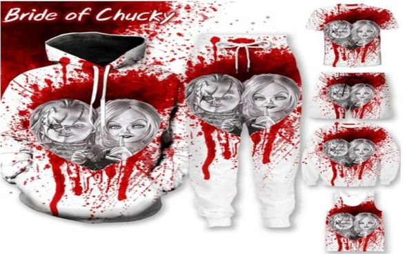 

2022 new fashion horror movie chucky men women 3d printing harajuku style t shirt hoodies sweatshirtspantsshortsvest2312118, Black;brown
