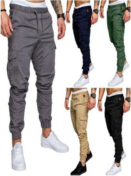 

men pants hip joggers pants 2019 new male trousers men solid multipocket sweatpants work6801573, Black