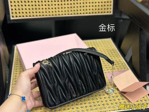 

handle miui shoulder chain bag fashion matelasse bowling handbags purses womens designer wallets crossbody square genuine leather clutch wri