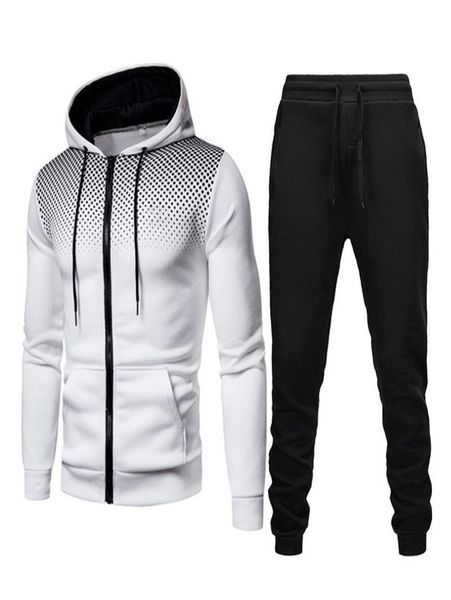 

men039s tracksuits two piece set men tracksuit polyester sweatshirt and pants outfit sportswear suit hooded hoodies male sweats6292860, Gray