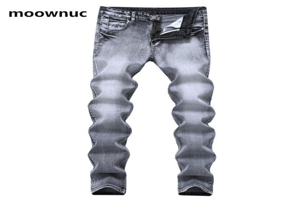 

2020 spring nostalgia style jeans men039s casual elastic slim fit trousers men jeans classic grey denim mens size 28386726655, Blue