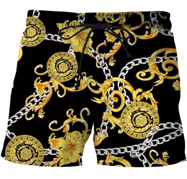 

men039s shorts summer men39s 3d printed metal chain oversized comfortable casual beach shortsmen039s4332380, White;black