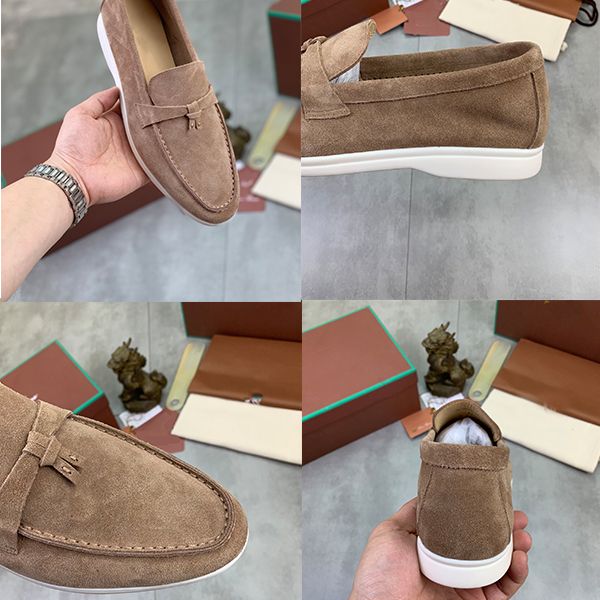 

designer men's casual leather shoes formal casual two wear a variety of color optional abrasive leather face without lace-up one foot s, Black