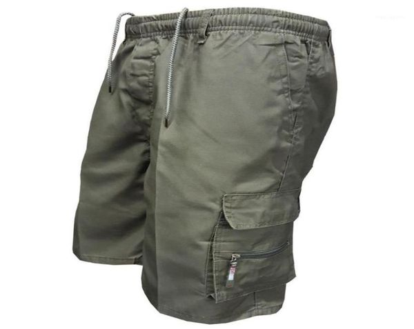 

mens cargo shorts men summer elastic waist casual cotton multi pocket shorts male loose hiking short army short pants11689998, White;black