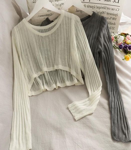 

women039s sweaters shrugs women breathable oneck hollow out sun shading summer crop bolero elegant loose korean styl6464644, White;black