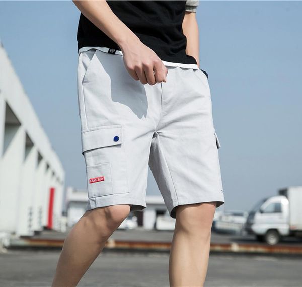 

ebaihui 2021 japanese cargo men shorts classic simple solid color multibag lightweight men pants casual summer men shorts x0164346931, Black