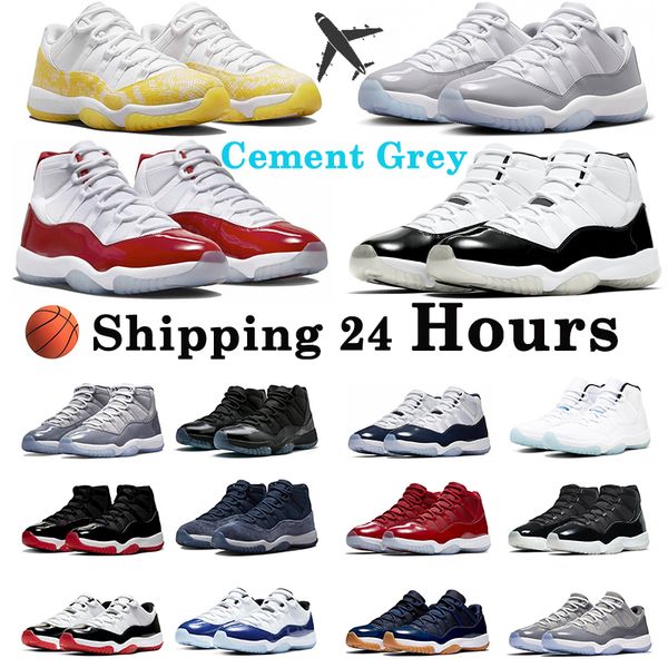 

with box jumpman 11 basketball shoes cherry 11s mens womens sneakers 11 cement grey midnight navy cap and gown outdoor sports trainers