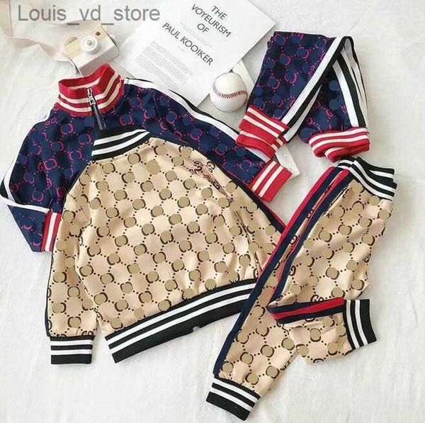 

clothing sets kids tracksuit long sleeve clothing set girls boys luxury two piece set clothes baby spring autumn fashion cotton outfits t230, White