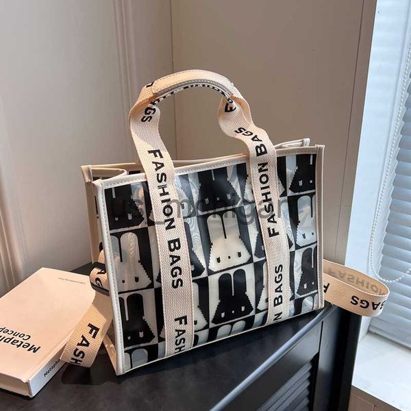 

evening bags cartoon pvc shoulder bag women large capacity handbags causal 2 set tote bag for female waterproof transparent shopper bag femm