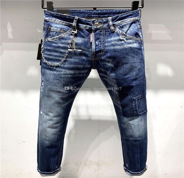 

ss20 new arrival designer men d2 denim cool guy jeans embroidery pants fashion holes trousers italy siz aud uareds 2s s3917838, Blue