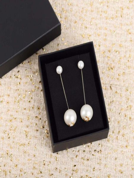 

2022 charm drop earring with nature shell beads for women wedding jewelry gift have box stamp double ball ps71699607135, Golden