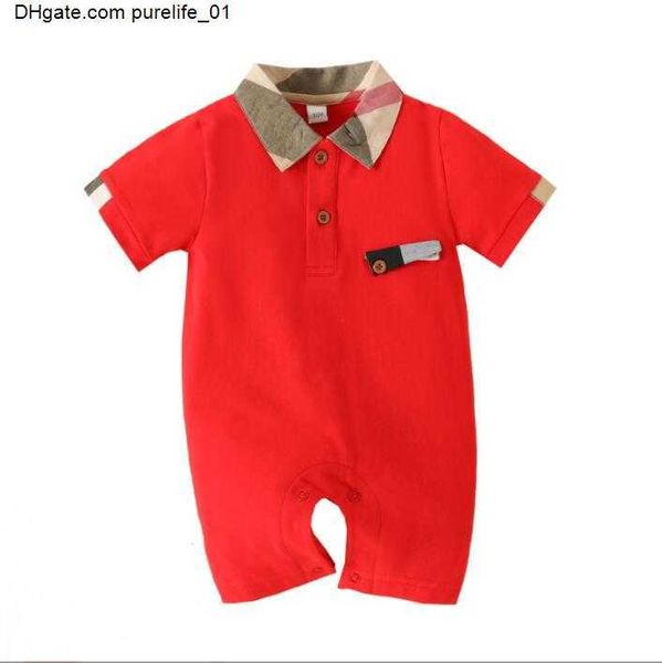

boys cute baby girls rompers summer newborn cotton jumpsuits toddler short sleeve onesies turn-down collar infant romper, Blue