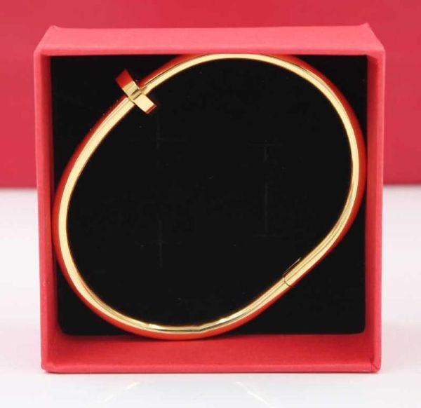 

bangle brand nail bracelets bangles luxury stainless steel accessory cuff jewelry gift women and male femme9313930, Black
