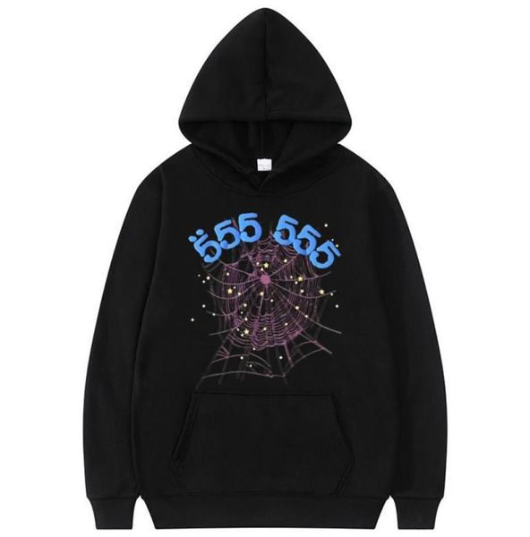 

fashion creativity angel number hoodie men women web pattern sweatshirt loose clothing 221895426, Black