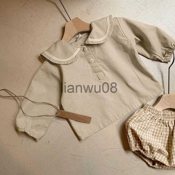 

clothing sets toddler baby girls boys clothing suit corduroy tshirt plaid pp shorts spring autumn korean style baby girls boys clothes x0803, White