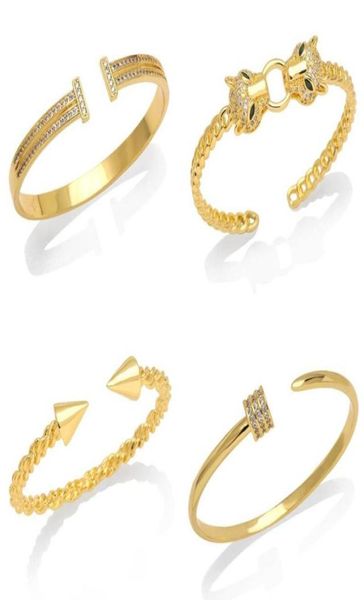 

fashion open nail bracelet gold hiphop leopard head bracelet party fashionable set auger bangle jewelry for men and women6263512, Golden;silver