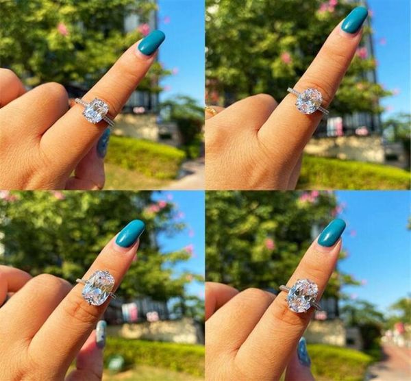 

cz engagement wedding ring big simulated diamond oval cushion cut cocktail statement jewelry for women291d5994464, Slivery;golden