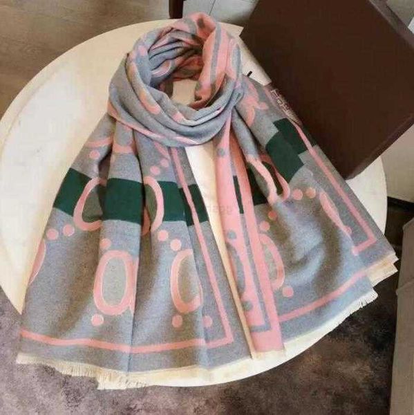 

fashion cashmere cashmeree scarf ladies autumn and winter plaid letter jacquard shawl exquisite workmanship, Blue;gray
