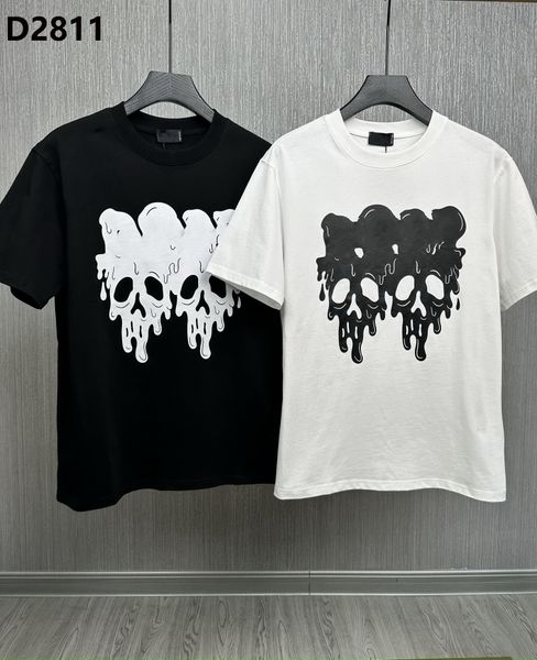 

23ss brand men t-shirt designer d2 mens polo shirt luxury dsqu print shorts o-neck short sleeve men's shirts g dsq t shirts streetwear, White;black