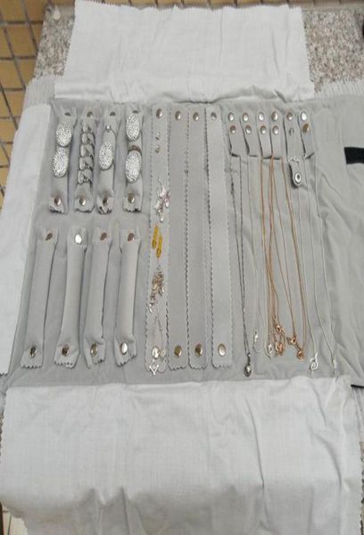 

jewelry storage pouch jewelry roll bag travel portable foldable velvet jewelry organizer for necklace rings earrings bracelet8636261, Black;white