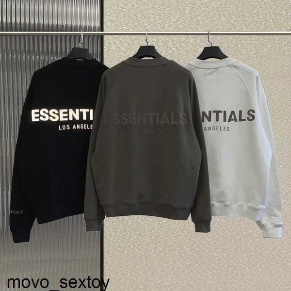 

hoodie sweatshirt fw21 new men's fashion brand sweatshirts essentils 100% cotton 3m reflective letter printing hip hop loose sweatshirt, Black