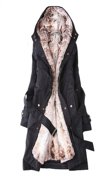 

women lamb wool jacket wholewomen039s winter coat thickening warm hooded parka overcoat plus size xxxl for female2464741, Black