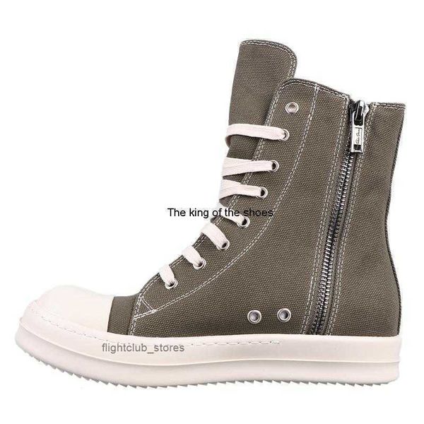 

canvas ricks army owns size ownes women owenes man owens men luxury green designer high boots ss shoes big woman casual sneaker women's, Black